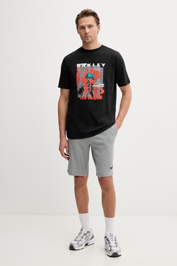 Puma teplákové šortky pánske bavlnené Essential Jersey 682600 sivá SS26