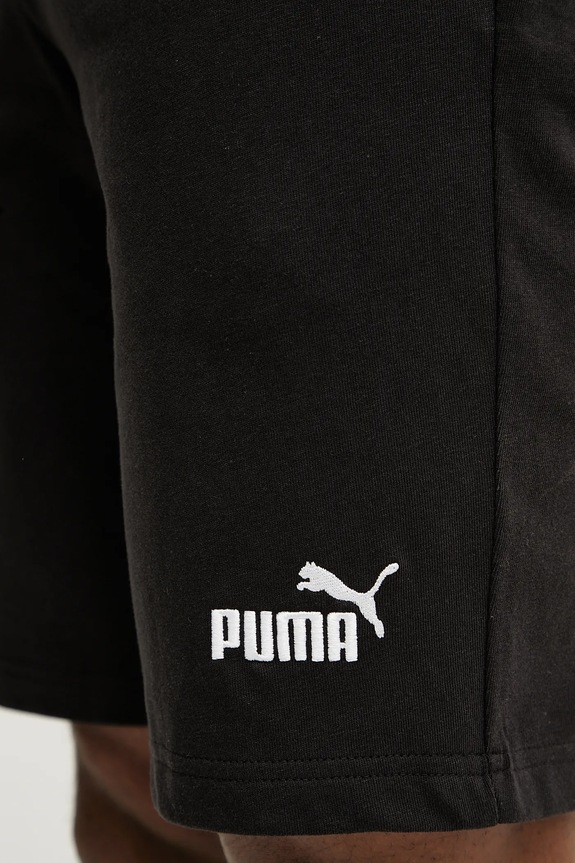 Puma Pantaloni scurți de trening bărbați de bumbac Essential Jersey negru 682600