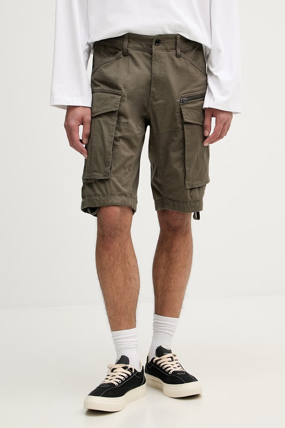 G-Star σορτς cargo ανδρικά βαμβακερά με ελαστάν Rovic zip regular πράσινο D26214.5126