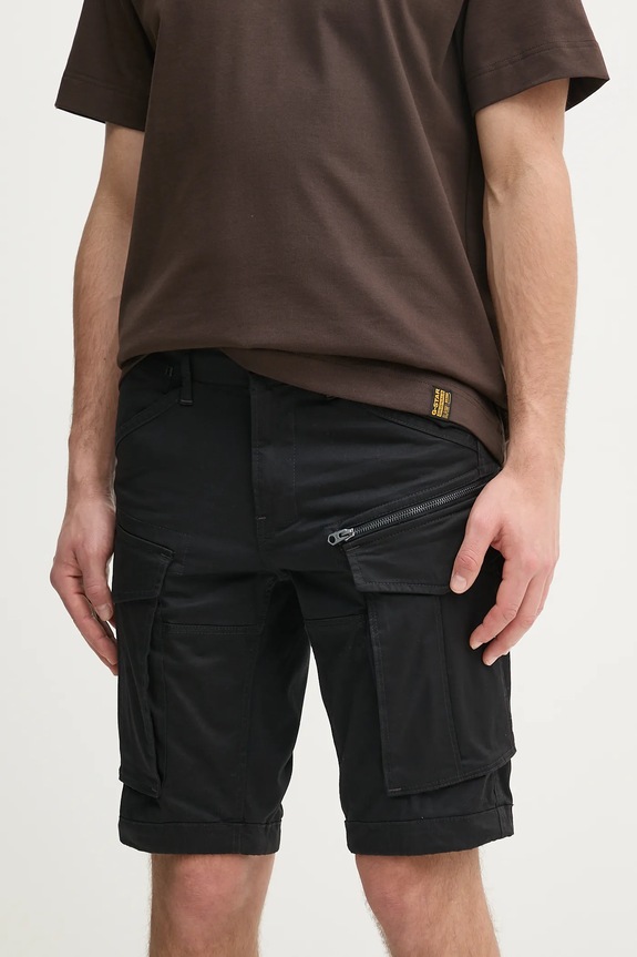 G-Star σορτς cargo Ανδρικά από βαμβάκι με ελαστάν Rovic zip regular μαύρο D26214.5126