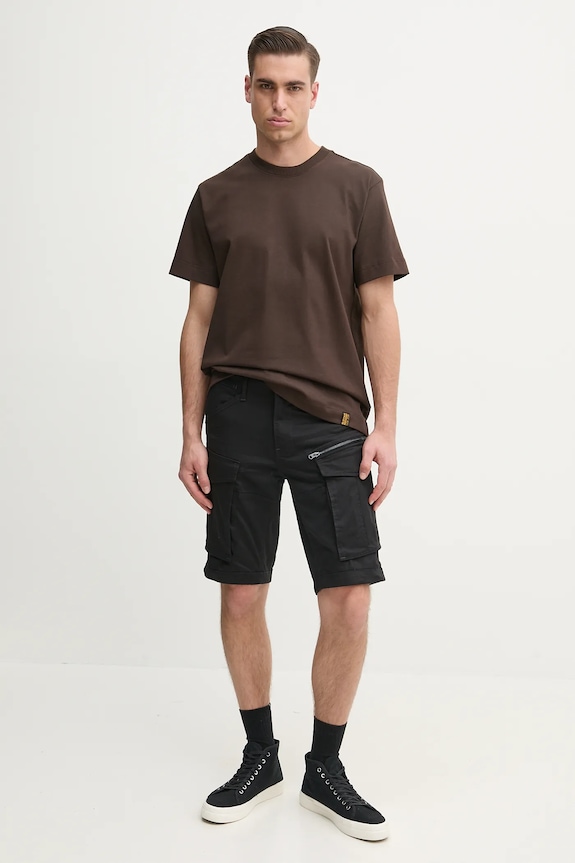 G-Star σορτς cargo Ανδρικά από βαμβάκι με ελαστάν Rovic zip regular D26214.5126 μαύρο SS26