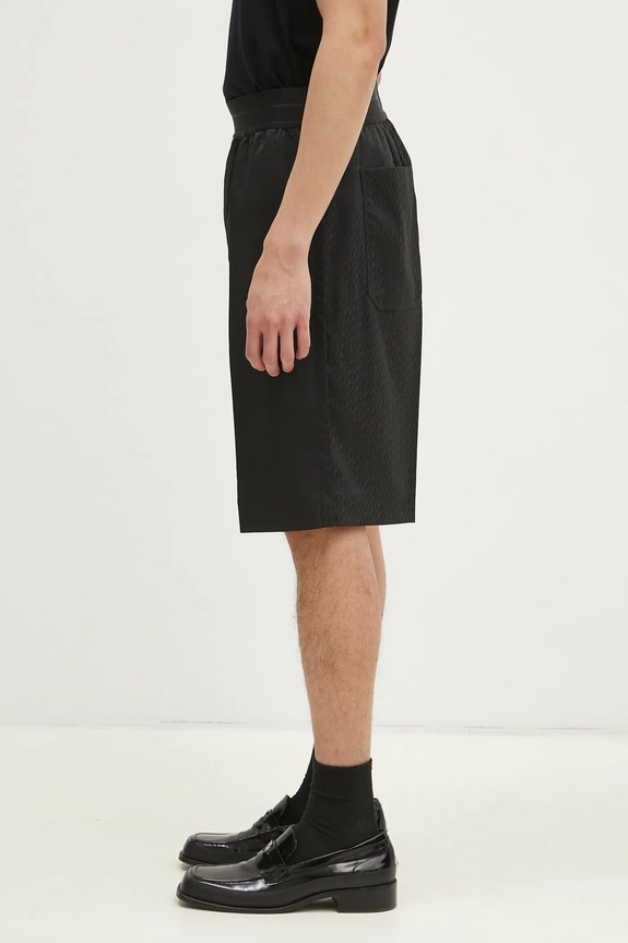 Helmut Lang szorty z domieszką wełny Lwb Car Short.Tonal O10HM205 czarny SS25