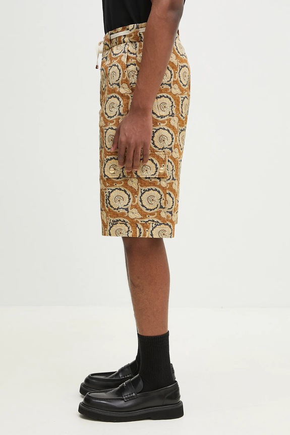 Бавовняні шорти Drôle de Monsieur Le Short Workwear Paisley G.BS155.CO189.MS жовтий SS25