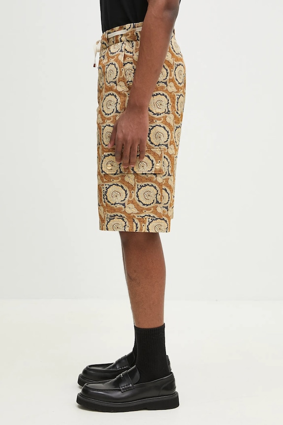 Бавовняні шорти Drôle de Monsieur Le Short Workwear Paisley G.BS155.CO189.MS жовтий SS25