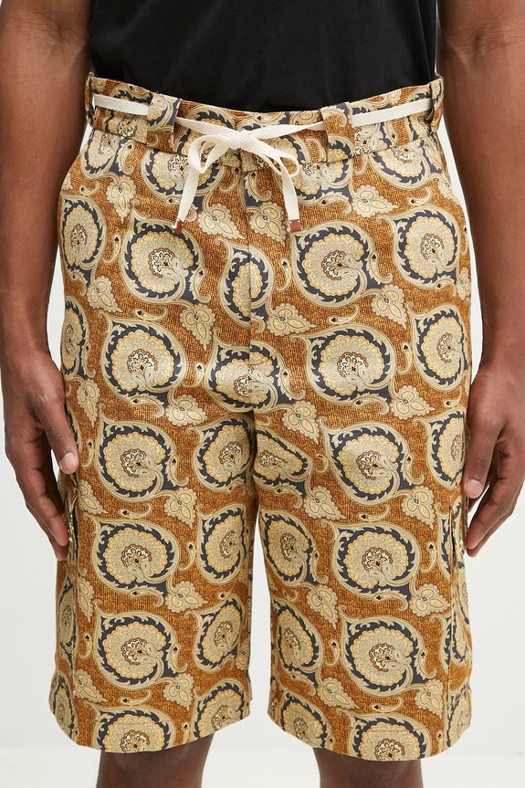Bavlnené šortky Drôle de Monsieur Le Short Workwear Paisley žltá G.BS155.CO189.MS