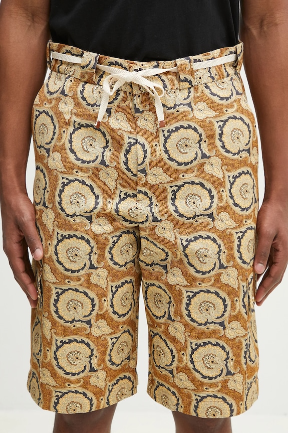 Bavlnené šortky Drôle de Monsieur Le Short Workwear Paisley žltá G.BS155.CO189.MS