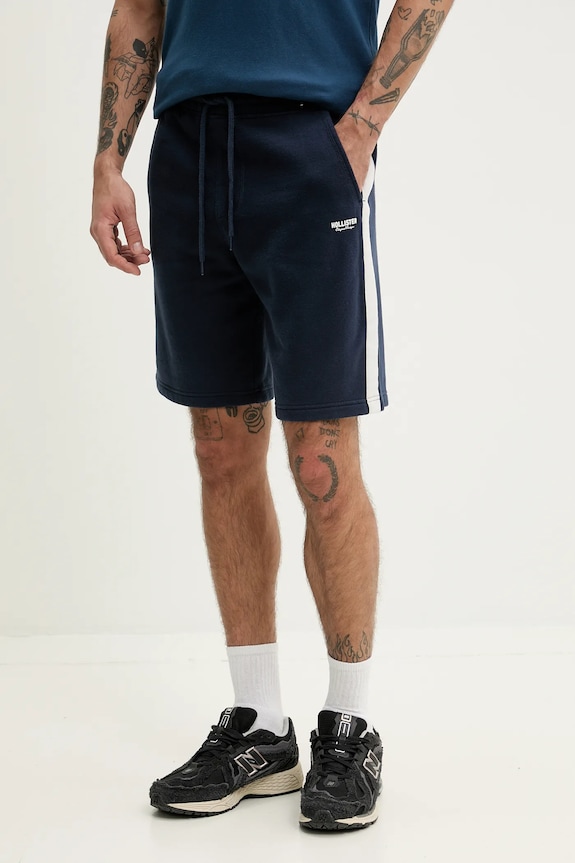Hollister Co. rövidnadrág sima sötétkék KI328.5012.200
