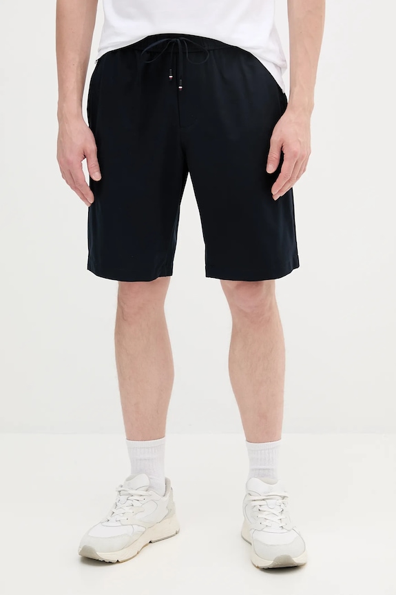 Kratke hlače Tommy Hilfiger tkanina mornarsko plava MW0MW38840