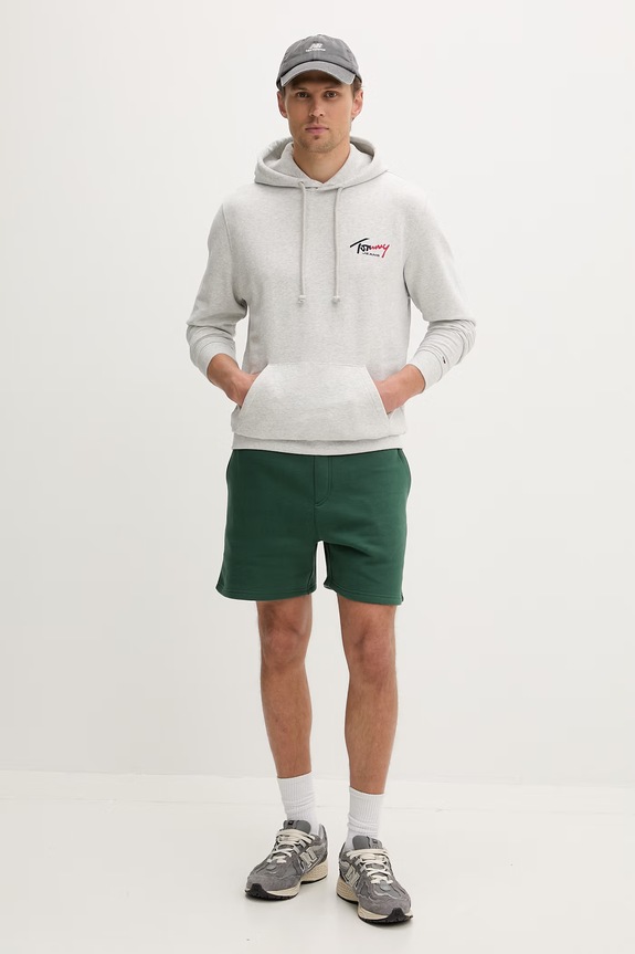 Tommy Jeans σορτς επίσημα Ανδρικά με βαμβάκι DM0DM21931 πράσινο SS26