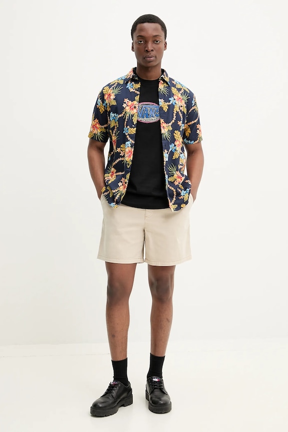 Bombažne kratke hlače Tommy Jeans DM0DM21944 bež SS25