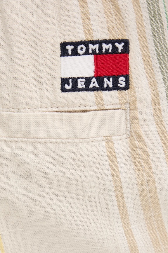 Pamučne kratke hlače Tommy Jeans bež DM0DM21948