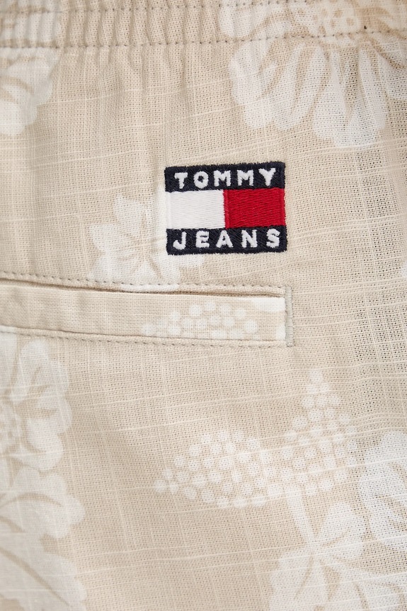 Pamučne kratke hlače Tommy Jeans bež DM0DM21947