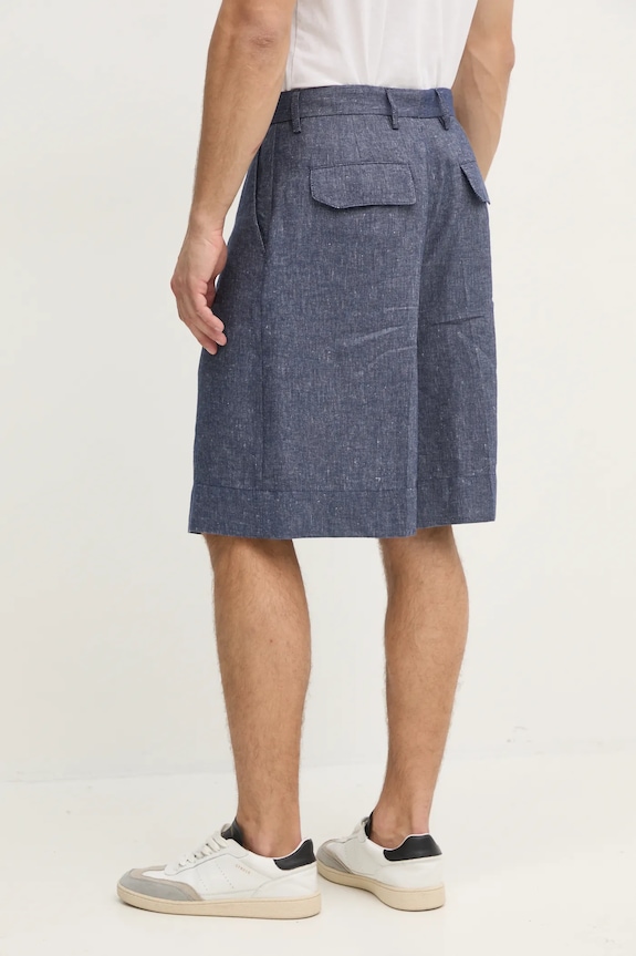 Odzież Tommy Hilfiger szorty lniane SQTHL7544.SQTH503 niebieski