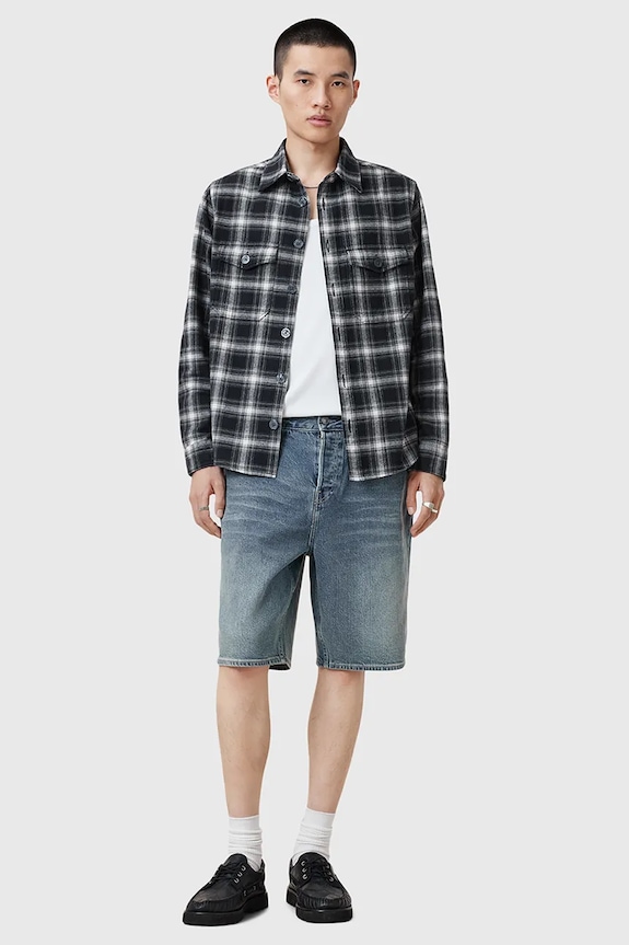 Rifľové krátke nohavice AllSaints SWITCH M022TC