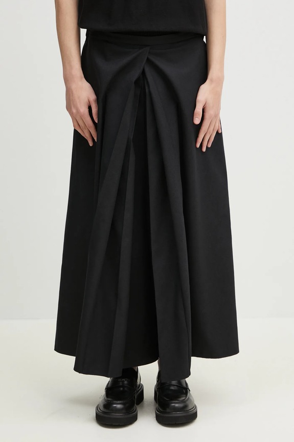 Needles wool trousers Hakama fabric black QV093