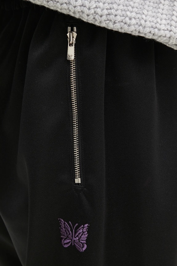 Needles pantaloni scurti Cropped Sarouel Track negru QV326