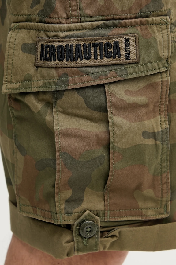 Aeronautica Militare pantaloncini in cotone verde BE250CT3502