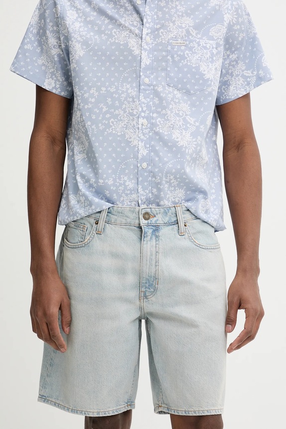 Guess Jeans pantaloncini di jeans denim blu M4YD37.D5M51