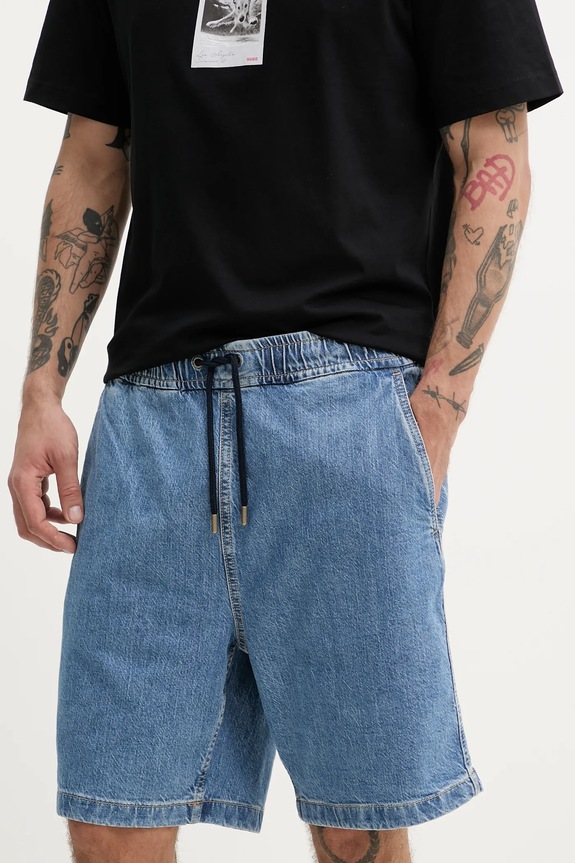 Guess Jeans farmer rövidnadrág sima kék M5GD35.D5M54