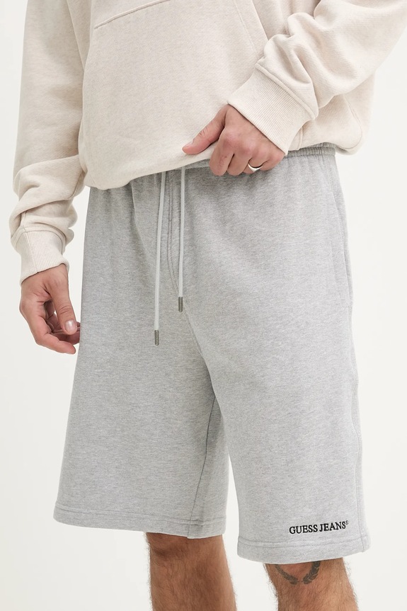 Guess Jeans pamut rövidnadrág dzsörzé szürke M5GD49.KCPR1