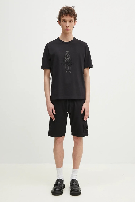 C.P. Company pantaloncini in cotone 18CMSB069A002246G nero