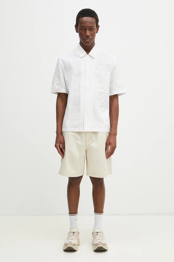 Pamučne kratke hlače Axel Arigato Stitch Embroidered Shorts A3124001 bež