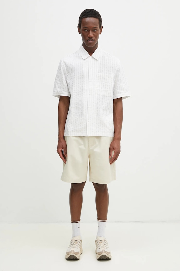 Pamučne kratke hlače Axel Arigato Stitch Embroidered Shorts A3124001 bež