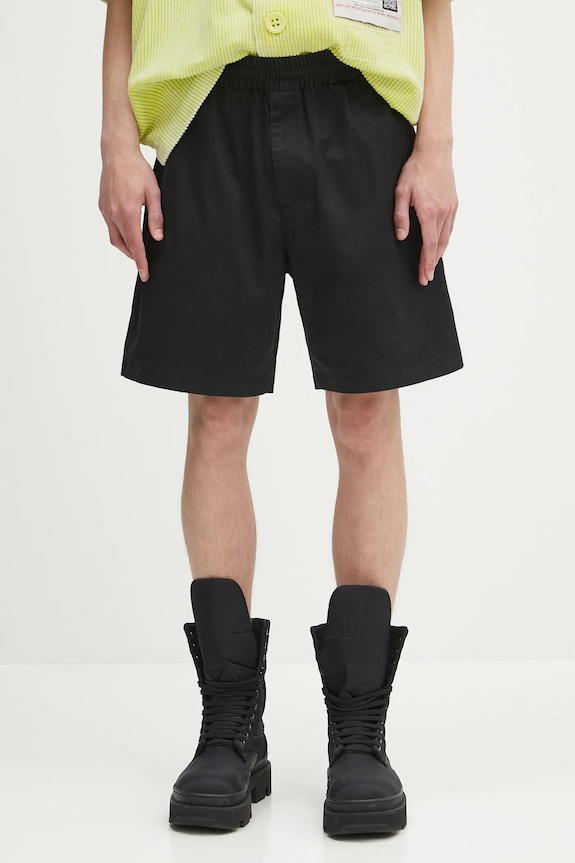 Axel Arigato pantaloni scurți din bumbac Stitch Embroidered Shorts uni negru A3124002