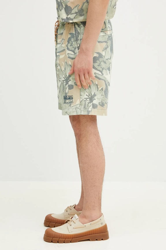 Napapijri denim shorts N-Talla Aop NP0A4IBRFCU1 green SS25