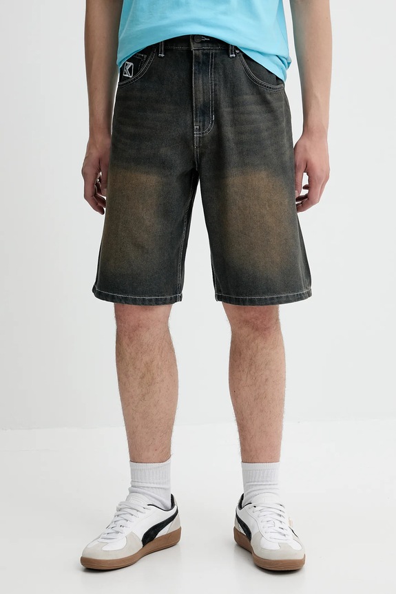 Karl Kani pantaloncini di jeans denim blu 60100040
