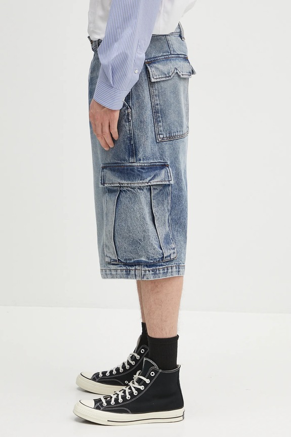 RHUDE denim shorts Cargo Denim Baggy RHPS25SH05012 blue SS25