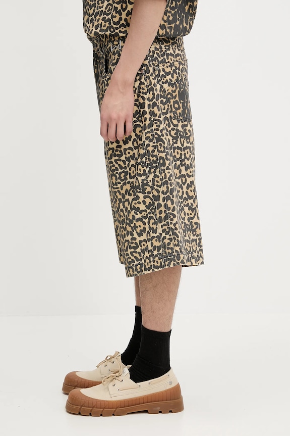 RHUDE pantaloncini Leopard Traxedo Baggy RHSS25SH05012 marrone SS25
