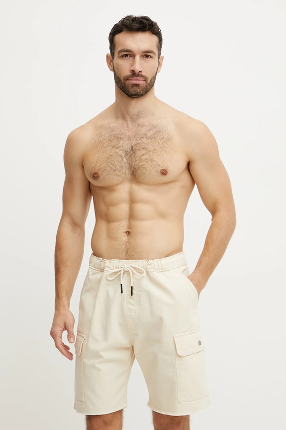 OAS pantaloni scurti din bumbac bumbac bej 5023.01