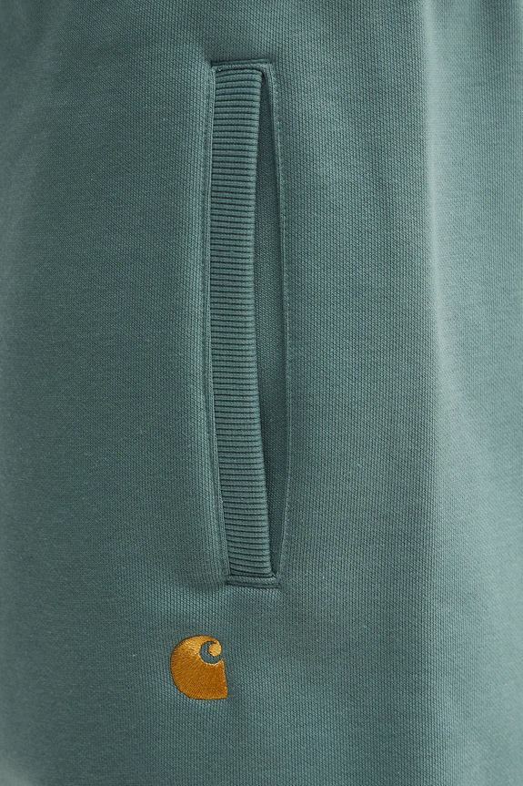 Carhartt WIP cotton shorts Chase Sweat Short green I033669.2N0XX