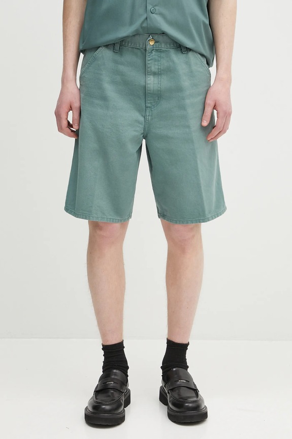 Carhartt WIP szorty bawełniane Single Knee Short gładkie zielony I034797.2M24O