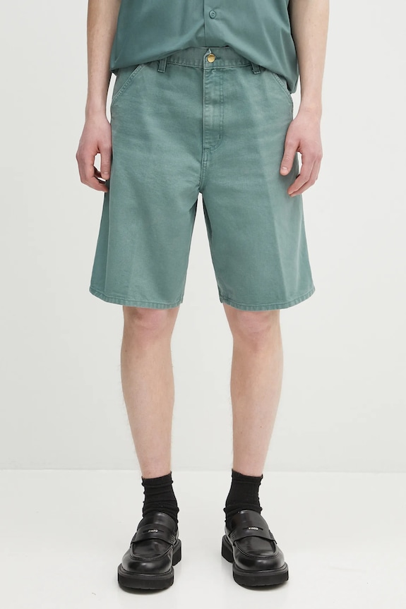 Carhartt WIP szorty bawełniane Single Knee Short gładkie zielony I034797.2M24O
