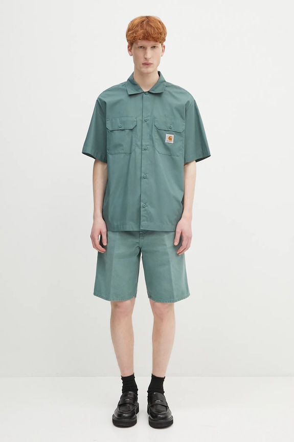 Carhartt WIP szorty bawełniane Single Knee Short I034797.2M24O zielony