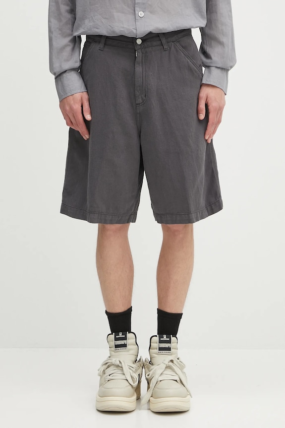 Carhartt WIP pantaloncini in lino misto Cooper Short misto lino grigio I034805.87GD