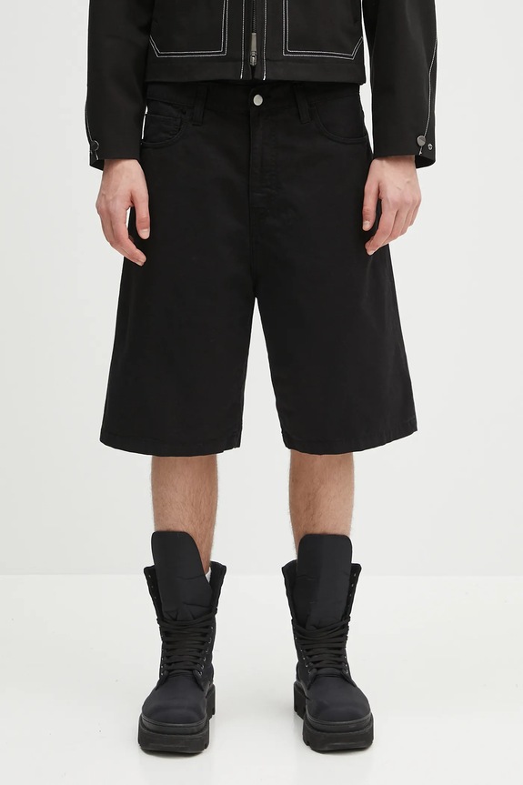 Carhartt WIP szorty bawełniane Landon Short gładkie czarny I034808.89GD