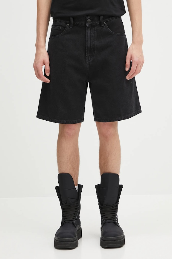 Хлопковые джинсовые шорты Carhartt WIP Nolan Short гладкий чёрный I034869.8906