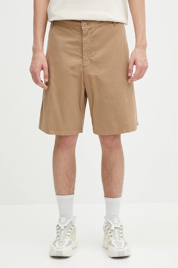 Carhartt WIP szorty bawełniane Calder Short gładkie beżowy I034812.8YGD