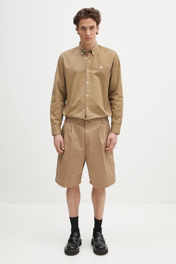 Carhartt WIP cotton shorts Marv Short I034813.8Y06 brown