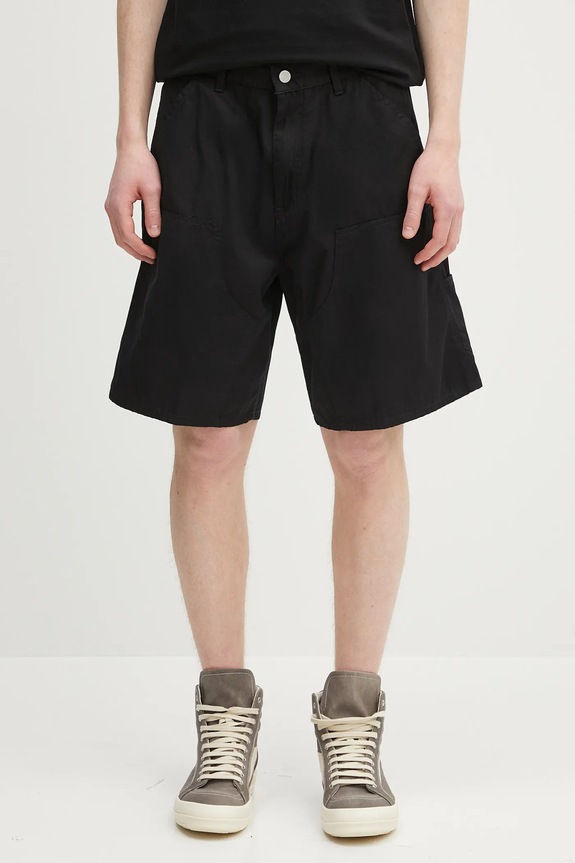 Pamučne kratke hlače Carhartt WIP Double Knee Short pamuk crna I034794.8902