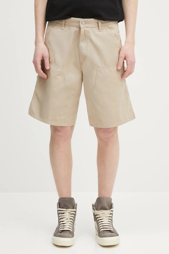 Carhartt WIP szorty bawełniane Double Knee Short gładkie beżowy I034794.G102