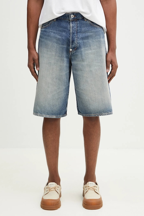 Kenzo pantaloncini di jeans cotone blu FF55DS3396I7.DS