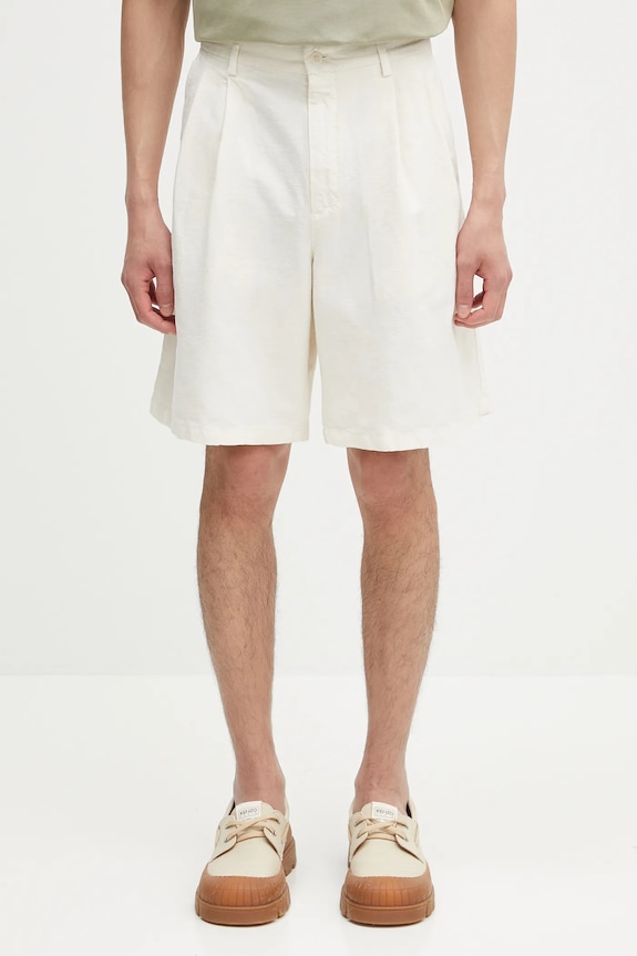 Norse Projects pantaloni scurți din amestec de in Benn Cotton Linen Shorts cu un amestec de in bej N35.0617.0219