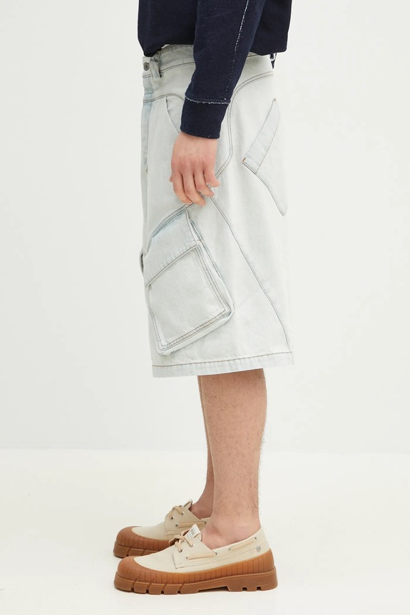 Traper kratke hlače Marcelo Burlon Bleach Dnm Wide Cargo Shorts Light Blue CMYC003S25DEN0014000 plava SS25