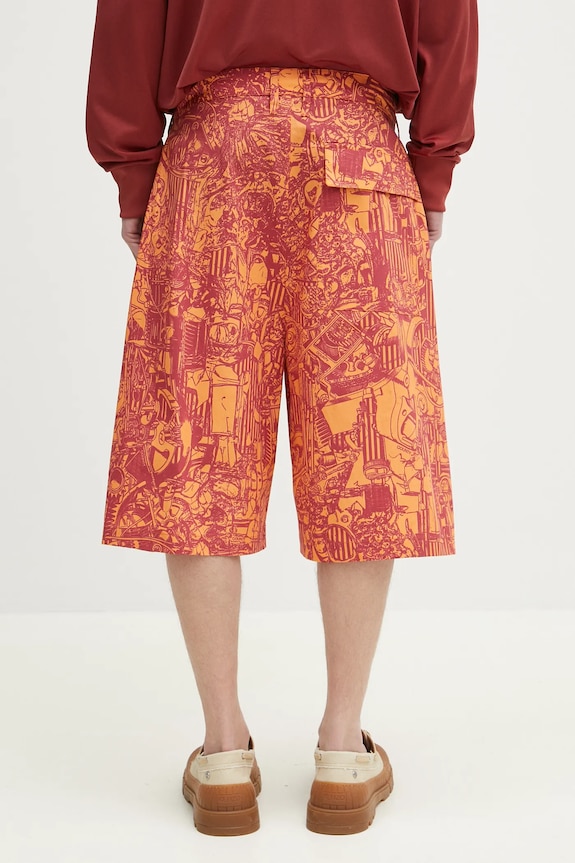 Odzież Marcelo Burlon szorty bawełniane Aop Mech Pajama Shorts Orange Burgundy CMCB00AS25FAB0012028 pomarańczowy