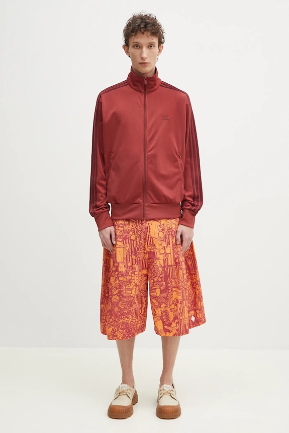 Βαμβακερό σορτσάκι Marcelo Burlon Aop Mech Pajama Shorts Orange Burgundy CMCB00AS25FAB0012028 πορτοκαλί