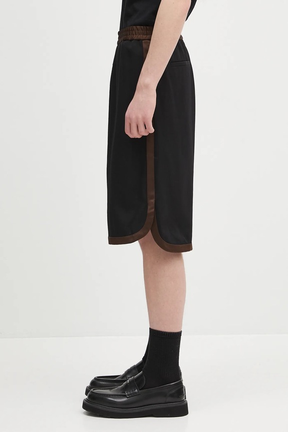 Wales Bonner wool shorts Ossie MS25TR20.WV03.999 black SS25